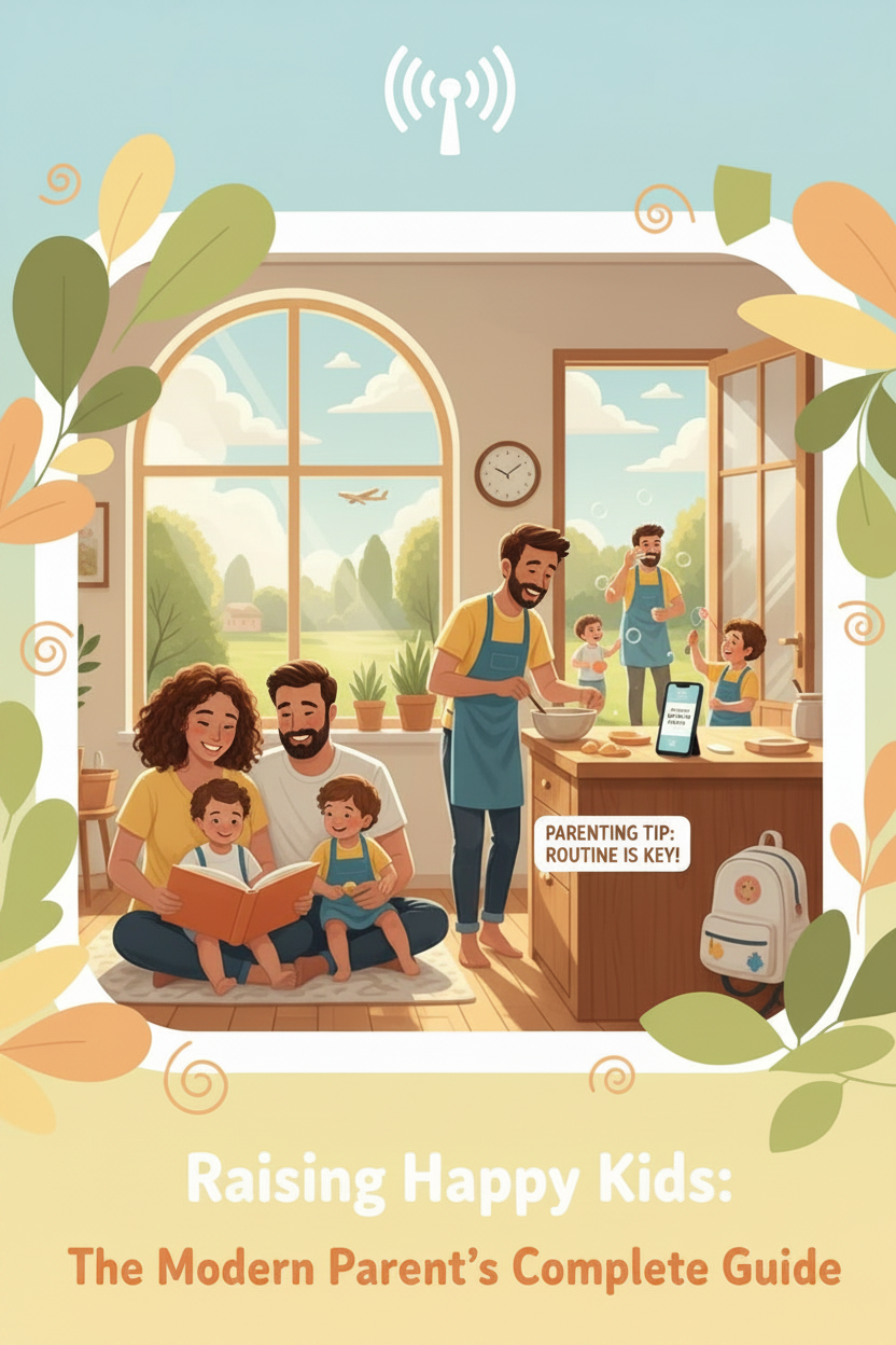 Raising Happy Kids Ebook Cover - Real Leaves